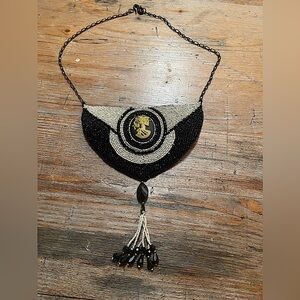 Large Handmade Micro-bead Cameo Necklace